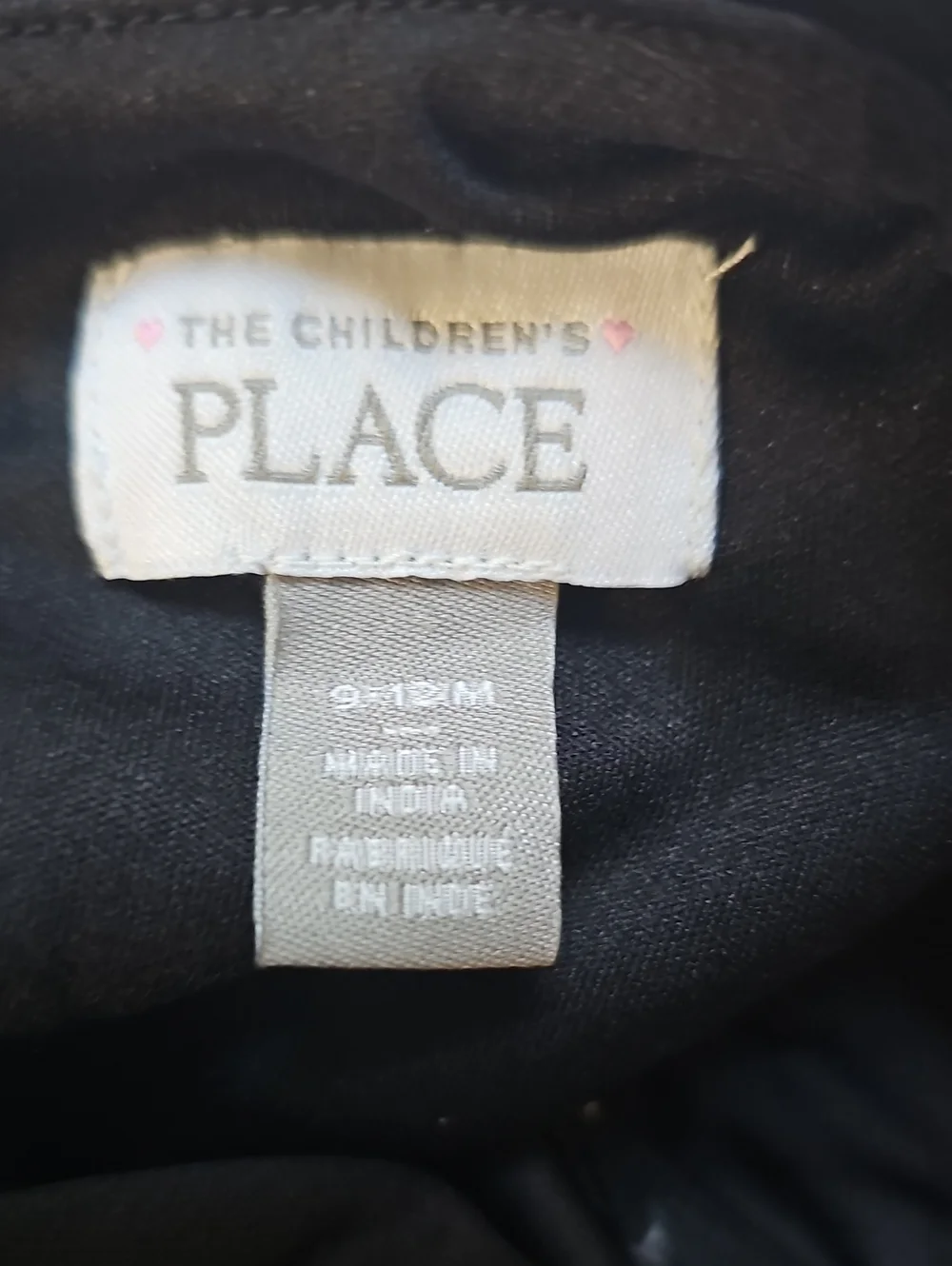 The Children's Place Black, Green Dress with Skirt Lining 9-12 Months Used